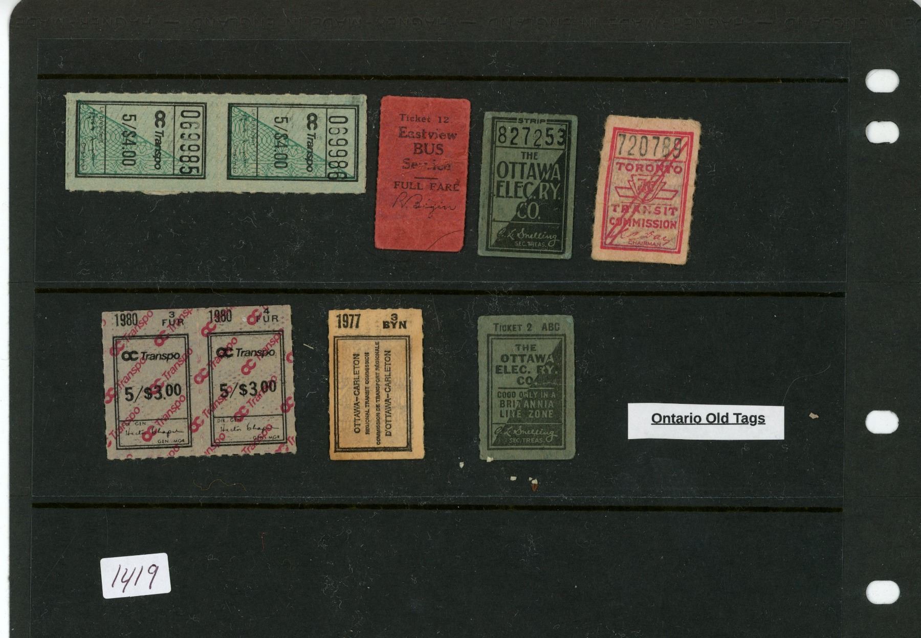 Transit Tag Vintage Ontario Transit Tags/Tickets - Schmalz Auctions