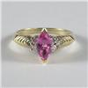 Image 1 : PINK SAPPHIRE AND DIAMOND LADY'S RING IN 14K GOLD