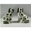 Image 1 : PAIR STAFFORDSHIRE DOGS GREEN SPOTS CHAIN DETAIL