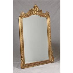 ANTIQUE ORNATE FRENCH GILT MANTEL OR WALL MIRROR