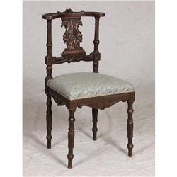 ENGLISH MEDIEVAL REVIVAL CURVED BACK SIDE CHAIR