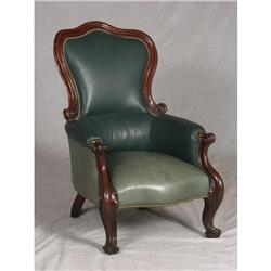 VICTORIAN ROCOCO REVIVAL BARREL BACK ARMCHAIR
