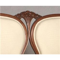FRENCH ART NOUVEAU STYLE MAHOGANY SETTEE