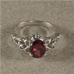 RHODOLITE GARNET LADY'S RING IN 14K WHITE GOLD