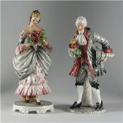 PAIR OF CAPODIMONTE FIGURALS