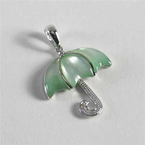 MOTHEROFPEARL & DIAMOND UMBRELLA PENDANT