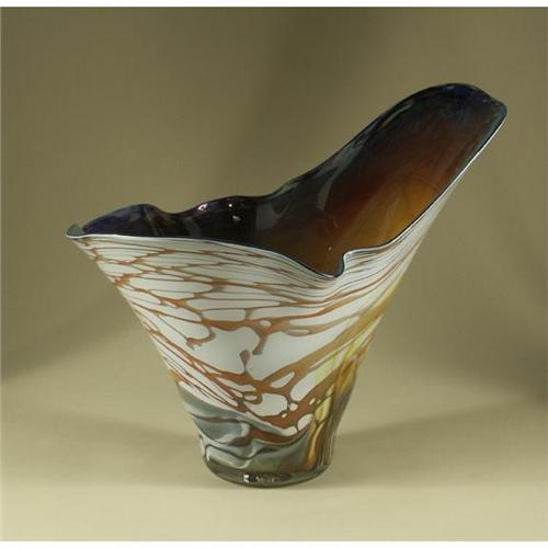 DAN BERGSMA ART GLASS VASE SIGNED