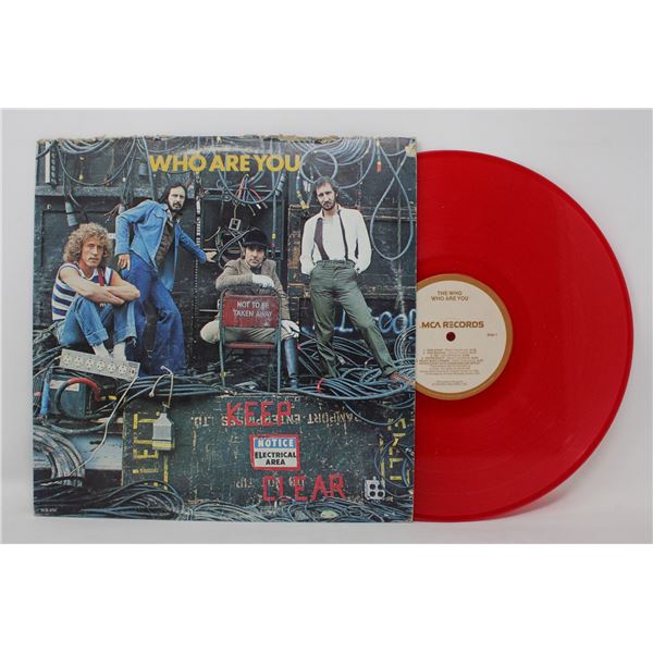 THE WHO WHO ARE YOU SPECIAL RED VINYL RECORD