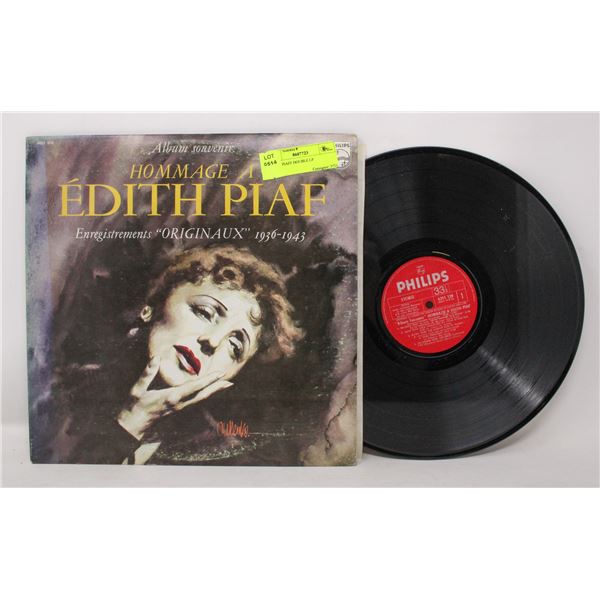EDITH PIAFF DOUBLE LP