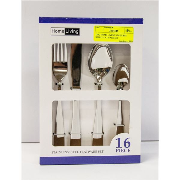 NEW HOME LIVING 16PC STAINLESS STEEL FLATWARE SET