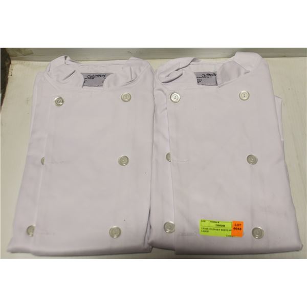 2 PAIR CULINARY WHITE SHIRT SIZE LARGE