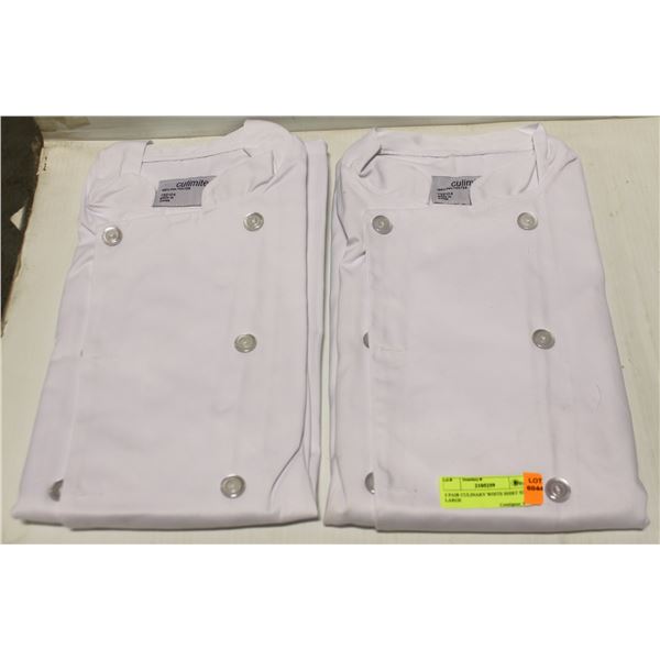 2 PAIR CULINARY WHITE SHIRT SIZE LARGE