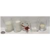 Image 1 : LOT OF 5 ASSORTED GLASS CANDLE HOLDERS