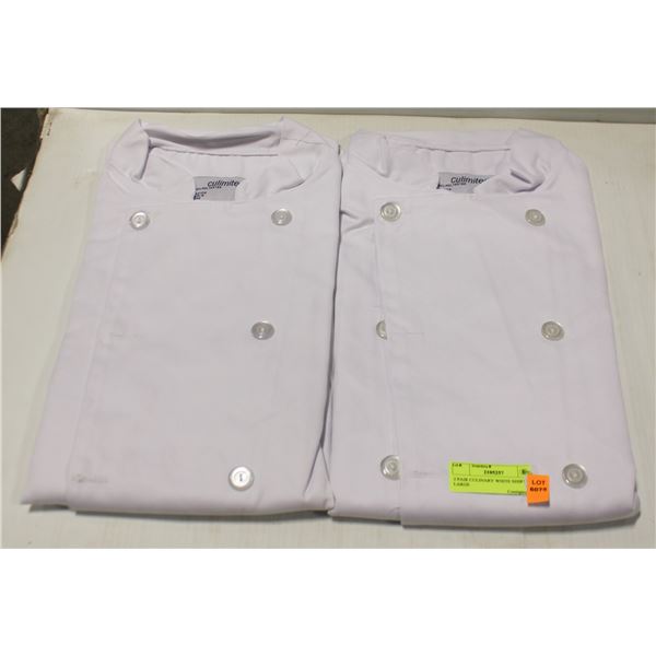 2 PAIR CULINARY WHITE SHIRT SIZE LARGE