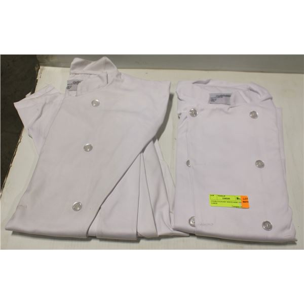 2 PAIR CULINARY WHITE SHIRT SIZE LARGE