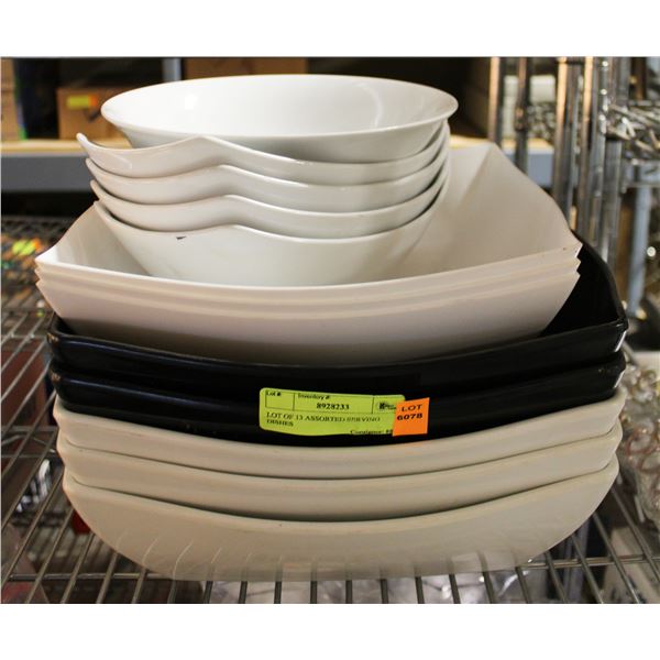 LOT OF 13 ASSORTED SERVING DISHES