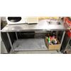 Image 1 : 60" S/S WORK TABLE /W SINGLE WELL SINK AND FAUCET,