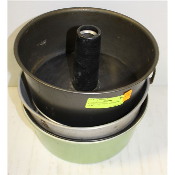 LOT OF 4 10" ANGEL FOOD CAKE PANS