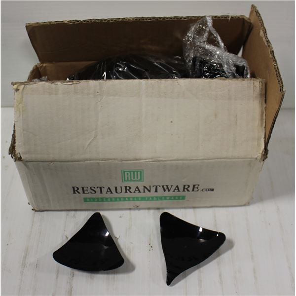 BOX OF SMALL PLASTIC APPETIZER DISHES