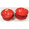 Image 1 : LOT OF 21 MELAMINE RED PASTA BOWLS