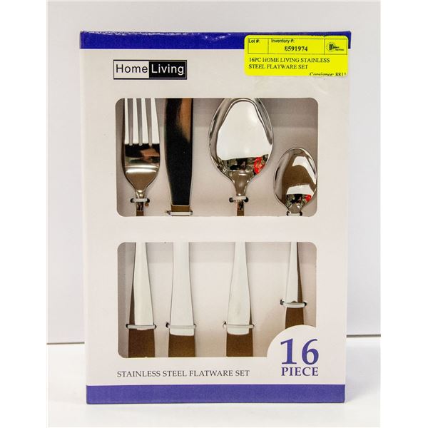 16PC HOME LIVING STAINLESS STEEL FLATWARE SET