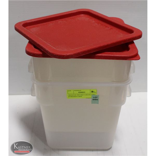GROUP OF TWO 8QT CARLISLE DRY INGREDIENT BINS