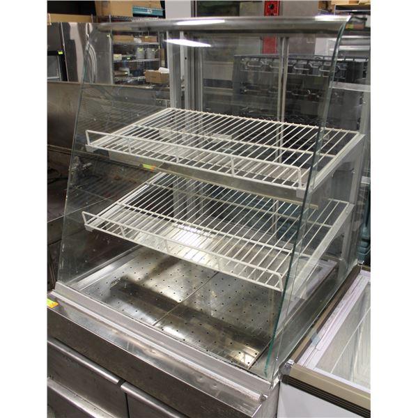 DISPLAY CASE, DRY QBD CURVED GLASS COUNTER TOP