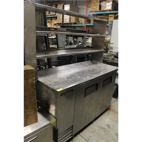 TRUE 2 DOOR BAR REFRIGERATOR /W 3 TIER OVER SHELF
