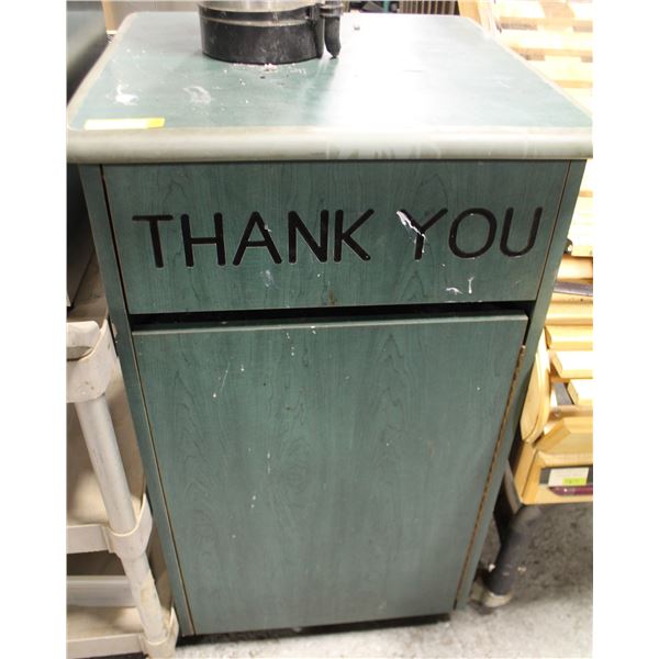 SQUARE FAST FOOD GARBAGE RECEPTACLE