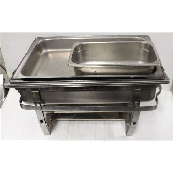 LOT OF TWO FULL SIZE CHAFING DISHES 4"DEEP