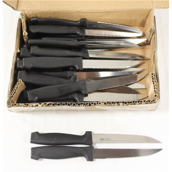 LOT OF 24 NEW S/S SERRATED STEAK KNIVES