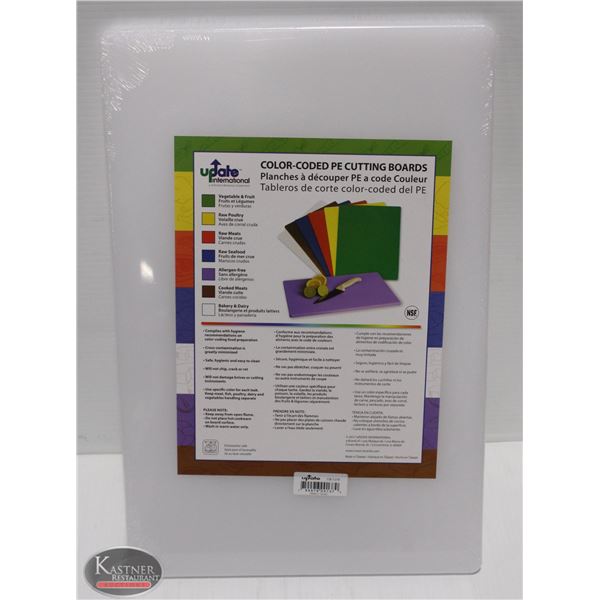 WHITE POLY CUTTING BOARD 12 X 18 X 1/2"