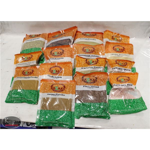 FLAT OF 15 PACKS OF ASSORTED SPICES