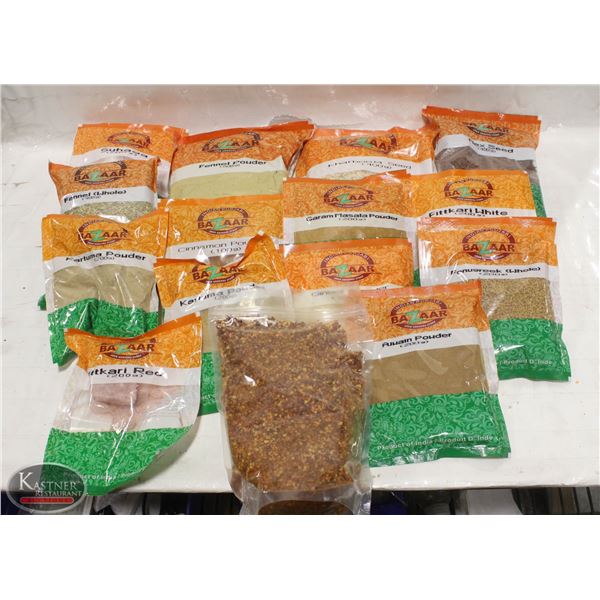 FLAT OF 15 PACKS OF ASSORTED SPICES