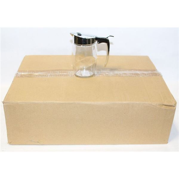 CASE OF CHROME SUGAR/SYRUP DISPENSERS