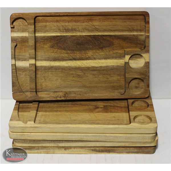 LOT OF 5 WOODEN CHARCUTERIE BOARDS