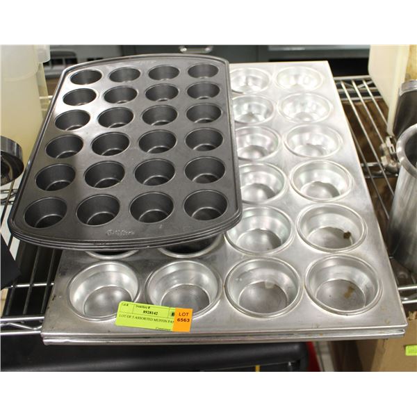 LOT OF 5 ASSORTED MUFFIN PANS