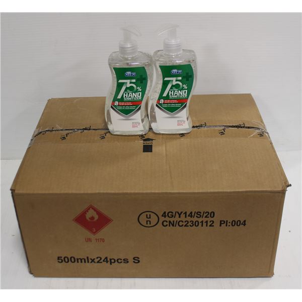 CASE WITH 24 500ML BOTTLES OF HAND SANITIZER