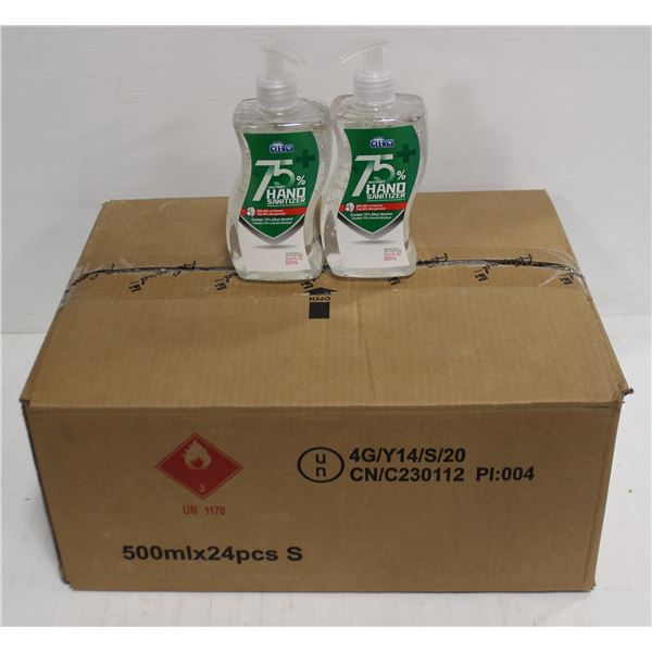 CASE WITH 24 500ML BOTTLES OF HAND SANITIZER