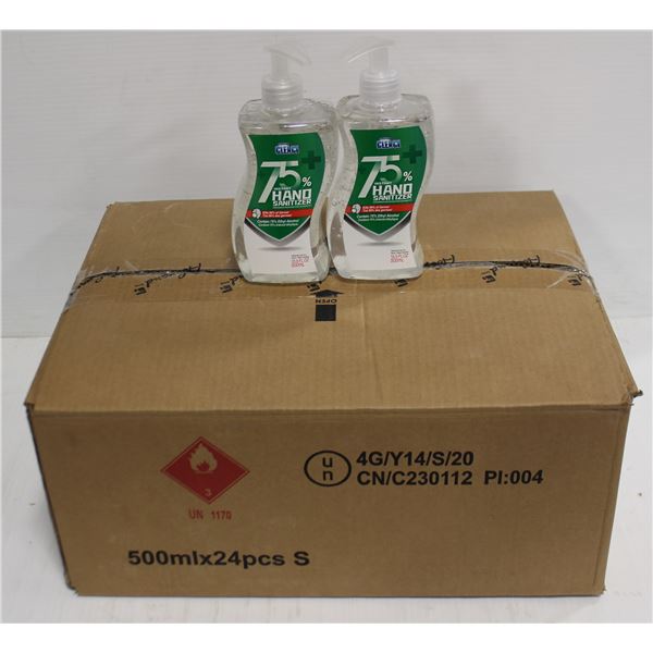 CASE WITH 24 500ML BOTTLES OF HAND SANITIZER