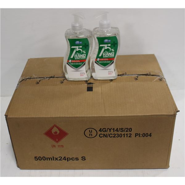 CASE WITH 24 500ML BOTTLES OF HAND SANITIZER