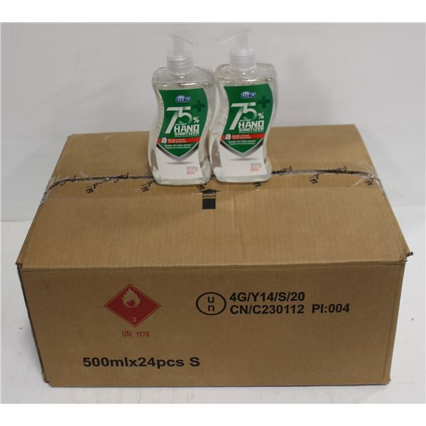 CASE WITH 24 500ML BOTTLES OF HAND SANITIZER