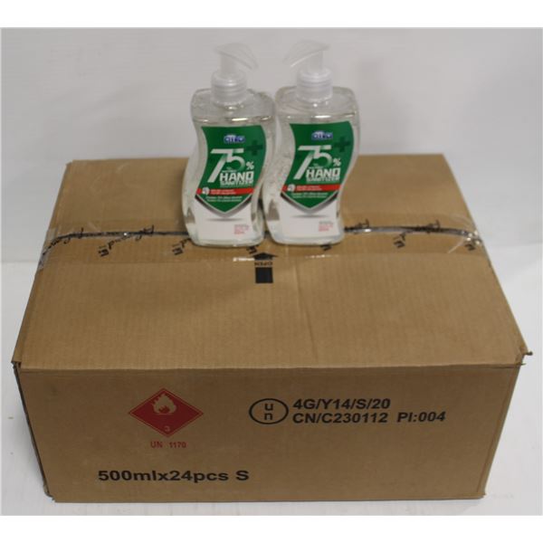 CASE WITH 24 500ML BOTTLES OF HAND SANITIZER