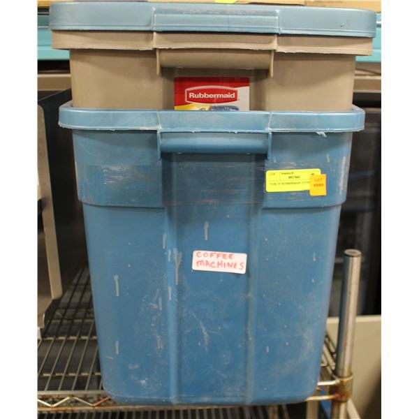 PAIR OF RUBBERMAID TOTES