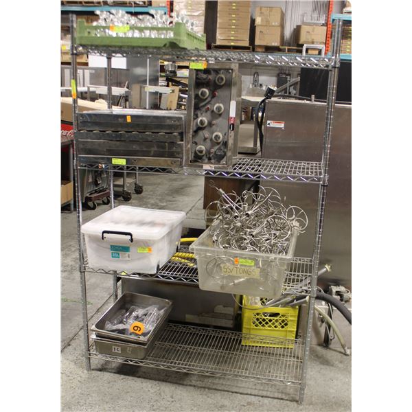 4 TIER CHROME WIRE STORAGE RACK