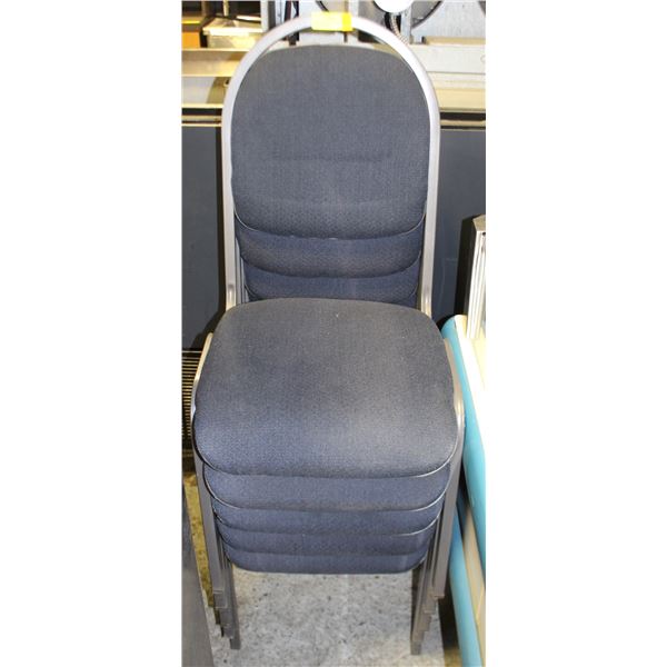 LOT 5 COSCO STACKING METAL PADDED CHAIRS