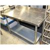 Image 1 : S/S WORK TABLE /W 4" BACKSPLASH & UNDER SHELF