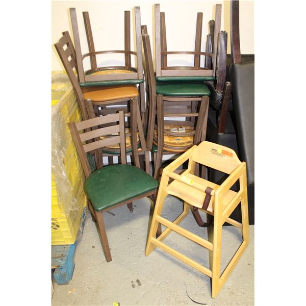 LOT OF 9 METAL CHAIRS /W LEATHERETTE PADDING