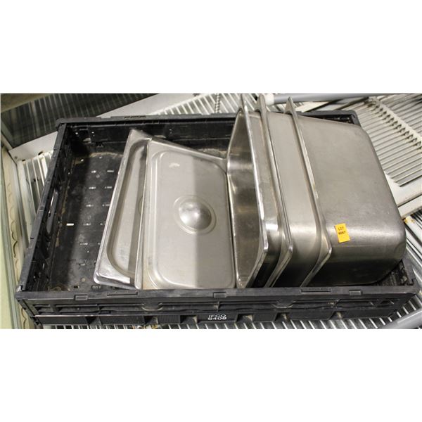LOT OF 3 1/3 S/S INSERTS /W LIDS 6" DEEP