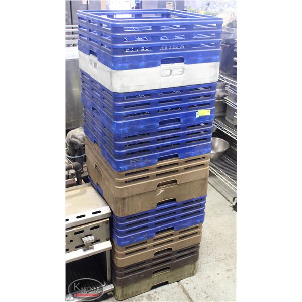 STACK OF 10 ASSORTED DISHWASHER RACKS